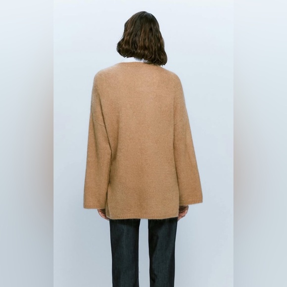 NWT Massimo Dutti Alpaca-Blend Sweater in Camel/Tan, Size Medium - Picture 2 of 12